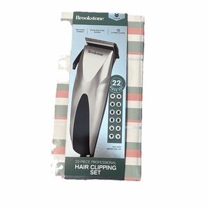 Brookstone Green and Red Plaid Gift Box 22 piece professional hair clipper set